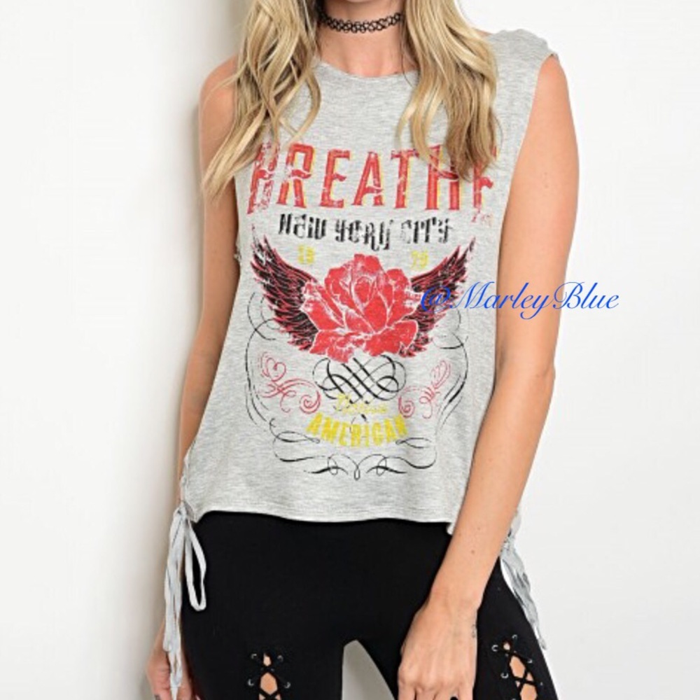 Buy2 Get 1 FREE!!⭐️ Muscle Tee with Lace-up Sides